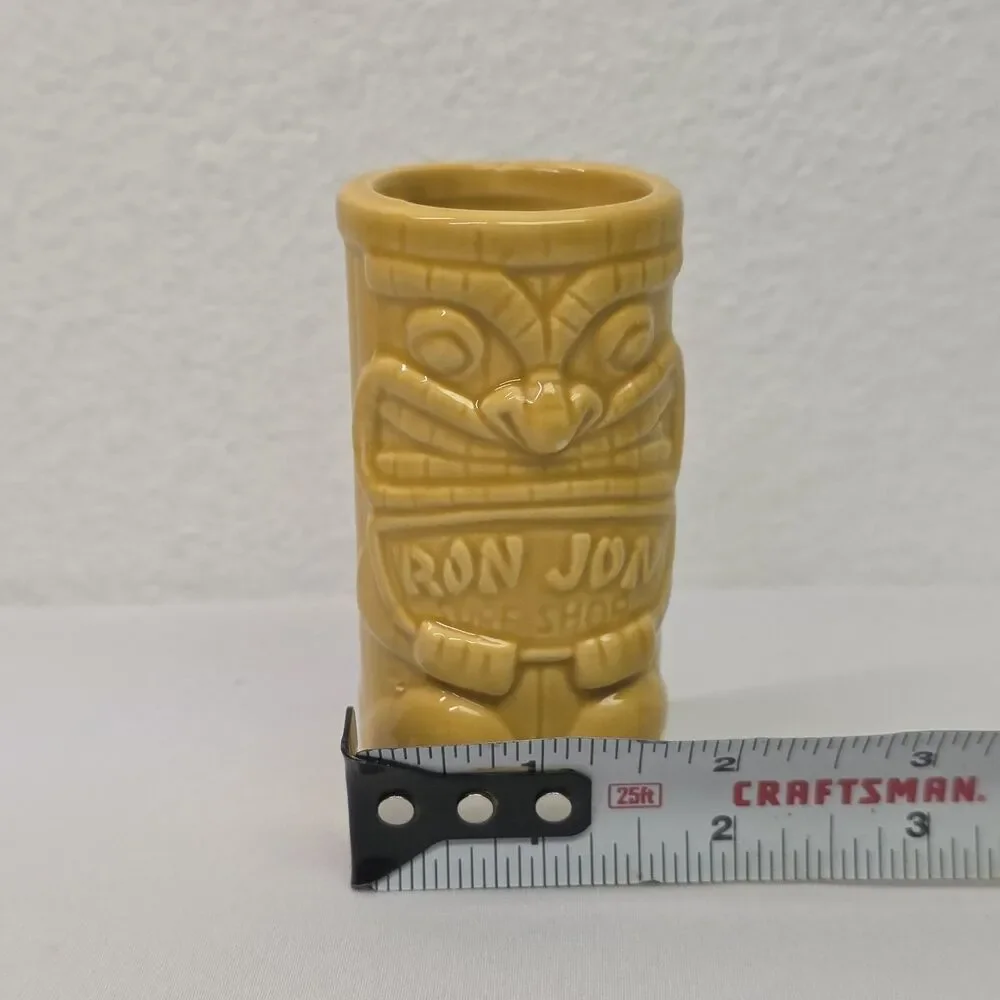 Ceramic Tiki tall shot glass RON JON Surf Shop 